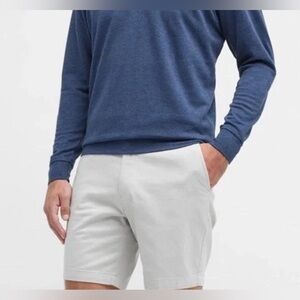 Peter Millar Crown Pilot Twill Light Grey Pima Cotton Shorts Men's 38 NWT $115